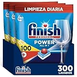 Finish Powerball Power All in 1 für Geschirrspüler Zitrone, Megapack 300 Tabletten (3 Beutel mit 100 Stück)