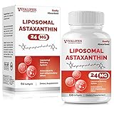 Astaxanthin Hochdosiert Bio, 90PCS Liposomal Astaxanthin 24mg Kapseln für Antioxidant