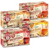 Teekanne BIO Wintertee Mix - winterlich fruchtig im 4er Set (4 x 40,5g), fruchtigem Bratapfel, würzigem Spekulatius, Winter Orange & Winterpunsch Tee, 18 Teebeutel pro Teesorte