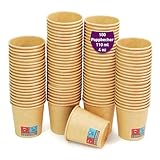 GoBeTree 100 wiederverwendbare Papierkraftbecher mit einer Kapazität von 120 ml / 4 oz für Espresso und Lungo-Kaffee. Für heiße und kalte Getränke geeignet. Auswegbecher aus Pappe