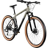 Galano Toxic 27,5 Zoll Fahrrad Hardtail MTB Damen und Herren 165-190 cm Mountain Bike MTB Rahmen Unisex Rad Alu-Mountainbike (schwarz/beige, 46 cm)