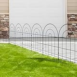 Thealyn Dekoratives Gartenzaun 61cm H x 33cm B (10 Panele, Gesamtlänge 3,3m) Metallzaun ohne Graben für Außenbereich, Grenzzaun, Hundezäune für Blumenbeete, Garten, Tierbarriere, Bogen-Innennetz