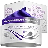 Vitamins Keratin Haarkur Silber Haar Maske - Shiny Hair Haarmaske für geschädigtes blondes blondiertes Haar - Toner Hair Mask Deep Conditioner für trockene Haare