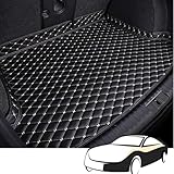 ZBMDTHEF ‌Auto Kofferraummatte FüR Audi Q3 2013 2014 2015 2016 2017 2018, wasserdichte Leder Kofferraumwanne Mit Hoher Seite Antirutsch Schutzmatte Auto ZubehöR, Black Beige