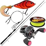 Angel-Berger Wild Devil Baits Baitcast Combo Baitcast Rute Baitcaster Angelset Jerkbait Set