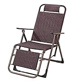 ZHANGshouf SunLoungers Rattan-Liegestuhl, klappbar, braun, zusammenklappbar
