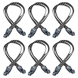 Gepäckspanner Fahrrad Zubehör, 6 StückFahrrad Gummispanner mit Haken, Fahrrad Spanngurte mit Haken, Gepäckträger Spanngurte, verstellbar Expander mit Hakens, für Motorrad Rucksack(45/65/73cm)