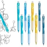 LIUYIDM Blau Kugelschreiber Radierbar 0.5mm Tintenroller Radierbar Einziehbare 8 Stück Nachfüllung（4 Blau + 4 Schwarz） Gel-radierstiften, Geeignet für Schulbedarf, Schulbürobedarf