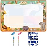 Aqua Doodle, Wassermalmatte, Malmatte Mit Wasserstift, Wiederverwendbar Wassermalmatte, Aquadoodle Lernspielzeug für Mädchen & Jungen, Inklusive 4 Vorlagen Und 2 Stift, Geburtstagsgeschenk für Kind