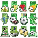 12 Stück Magnetische Lesezeichen Weihnachten, Fussball Geschenke Jungen Kindergeburtstag Gastgeschenke Magnetlesezeichen, Fußballfans Adventskalender Füllung für Mädchen, Weihnachtsgeschenk für Kinder