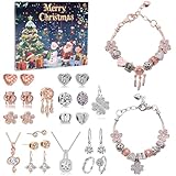 XCMVNCN Adventskalender Schmuck Frauen Mädchen 2024 Schmuck Adventskalender Mädchen 24 Füllung Weihnachtskalender Schmuck Basteln Damen Mädchen Geschenke wie Armband Halskette Ringe Ohrringe DIY