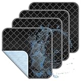 4 Stück Waschbare Inkontinenz Stuhlauflage, wasserdichte Sitzunterlage, Wiederverwendbare Unterlage für Sofa Bettauflagen Rollstuhl Auto (Schwarz, 50x50cm)