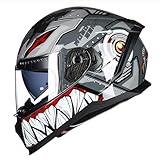 Integrierter Modularer Motorradhelm Mit Doppelvisier Motorrad Helm Rollerhelm Sturzhelm DOTECE Zertifiziert Vollvisierhelm Rennhelme Für Damen Und Herren Motocrosshelme 1,XL:61-62CM