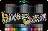Faber-Castell 116437 Black Edition Buntstifte 36er Metallbox, Lebendige Buntstifte, Bruchsichere Kunststifte mit ergonomischem Griff, Malstifte für helles und dunkles Papier