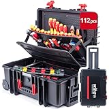 Wiha Werkzeug Set Elektriker Competence XXL II I Elektriker Werkzeugkoffer 112-teilig I VDE isolierte Werkzeuge I robuster Trolleykoffer I ideal für den Profi-Einsatz (42069)