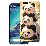 WUACYEAMING Hülle für Huawei P10,Aesthetic Motiv Weiche Silikon Muster TPU Bumper Stoßfest Schutzhülle Transparent Mädchen mit Cover HandyHülle case Pattern-(DREI Pandas)