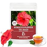 Hibiskustee,Hibiskusblüten,Hibiscus Tea,Aromatischer Hibiskustee,Reiner Natürlicher Hibiskusblüten,Kräutertee für Tee,2gx30 Beutel