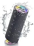 Abuytwo Musikbox Bluetooth Lautsprecher - IPX7 Wasserdicht Tragbarer Bloototh Lautsprecher Mit Led Licht, Bass Box Mit Surround Stereo, 24H Akku Kabellose Lautsprechers, Groß Boxen Für Outdoor, Strand