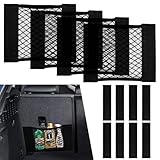 KEWUZY Kofferraum Netztasche Auto 4 Stück,30x25cm, Universal Kofferraumnetz Schutznetz Elastisch Kofferraum Aufbewahrung Netz Mit Beidseitiger Klettverschluss mit doppelseitigem Klebeband für Auto/SUV