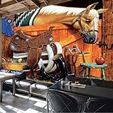 Pferde Schwarz Stiefel 3D Tapete Poster Restaurant Schlafzimmer Wohnzimmer Sofa TV Dekorative Wand-350cm×256cm