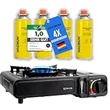 Stufenlos regulierbar mit Piezozündung