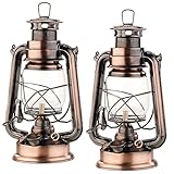 Lunartec Öllampe: 2er-Set nostalgische Petroleum-Sturmlaternen mit Glaskolben; 24 cm (Petroleum Öllampe, Kerosinlampe, Nostalgie Lampe)
