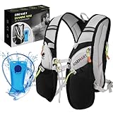 RISEMART Laufweste für Damen und Herren, Trinkrucksack Laufweste, Laufen Verstellbare Brustgurte Ultraleicht Laufrucksack mit 2L Trinkblase für Marathon, Joggen, Radfahren, Camping, Wandern