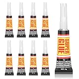 Flintronic 8 Stück Sekundenkleber Extra stark Gel, 3g Mächtiger Universalkleber, Schweißen Hochfester Ölkleber, Wasserdichter Superkleber, Super Kleber, für Kunststoff Metall Keramik Leder Harz