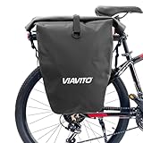 VIAVITO Einzelne Gepäckträgertasche – wasserdichte Fahrradtasche mit 1 großen Fach, Innentasche mit Reißverschluss, verstärkte Nähte und Reflexionsvermögen – langlebig und einfach zu installieren für