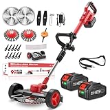 SHJICH Rasentrimmer mit Akku, 4-in-1 Multifunktion akku rasentrimmer für Makita Akku, 8000mAh freischneider mit unkrautbürste, 21V Akku Freischneider, 100~145cm Teleskop-Stiel, für Garden Trimmen