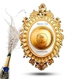 Topanbieter999 Champagnerklingel Wanddeko gold tolle Geschenkidee für Champagner-Liebhaber als echte Klingel im edlen Design
