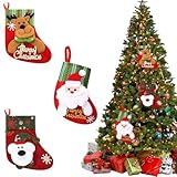 SexxLady Nikolausstrumpf, 3 Stück Weihnachtsstrumpf, Nikolausstiefel zum Befüllen & Aufhängen, Nikolaussocke Weihnachtsdekoration für Kamin, Weihnachtsbaum, Wand, Treppe