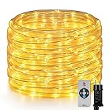OxyLED Lichterschlauch Aussen 20M 300LEDS, Lichtschlauch Außen Led Schlauch 8 Modi und Helligkeit Fernbedienung Dimmbar IP44 Wasserfest Lichtschläuche für Innen Garten Fest Party Hochzeit Deko