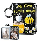 Babyfotoalbum, Baby Fotobuch, Erste Baby -Soft -Stoff -Fotoalbum, Bienenhonigmuster Familienbilder Aufbewahrung, Mutter muss Haves, hält 4x6 Zoll Bilder, keine harten Kanten