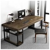 Moderner Home-Office-Gaming-Schreibtisch mit Ablagen, Massivholz, Computertisch mit CPU-Ständer, kompakter Schreibtisch und Arbeitszimmertisch für kleine Räume (99,1 x 61 x 76,2 cm)