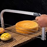 Xingfx Tortenbodenschneider mit 3 Schneidedrähten – Verstellbarer Tortenschneider aus Edelstahl (53 cm) mit Anti-Rutsch-Griff, ideal zum gleichmäßigen Schichten von Kuchen & Torten
