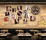 Vintage Barber Shop Friseursalon 3D Tapete Poster Restaurant Schlafzimmer Wohnzimmer Sofa TV Dekorative Wand-350cm×256cm