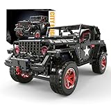 MOCBROPCS Technik Geländefahrzeug Bausteinspielzeug Offroad-Fahrzeug Wrangler Schwarzer Krieger Bausätze im Maßstab 1/8, Geschenk für Erwachsene und Teenager ab 14 Jahren (2272 Teile)