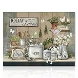 Dazzlewall Rustikale Bauernhaus Wandkunst - Land Bauernhof Küche Bilder Motivations-Leinwand Poster für Esszimmer 30×40 cm Ungerahmt