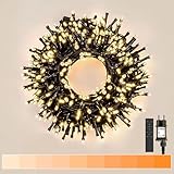 Gresonic 750LED Cluster-Lichterkette Strombetrieben mit Stecke, 20m 1800-3800K Dimmbar Warmweiß 9 Modi Außen & Innen Timer Fernbedienung IP44 Wasserdicht für Garten Hochzeit Weihnachten Party