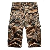 Herrenhose, lässige einfarbige Outdoor-Taschen, Strand-Arbeitshose, Cargo-Shorts, Hose, Kleidung, Schuhe und Zubehör Gr. 58, khaki