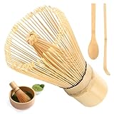 Matcha Set, ELEPRUC 100 Zinken Matcha-Whisk(Chasen), Traditionelle Schaufel (Chashaku), Teelöffel, Matcha Schneebesen, MatchaBesen, Bambusbesen, Japanisches Zubehör für Matcha Tee Matcha-Zeremonie