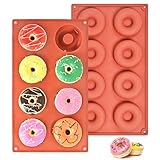 Kezidhp 2 Stück Donuts Backform für Donuts (8 Hohlräume) | Spülmaschinenfeste Donut-Backform für Kuchen, Bagels & Muffins | Ofen- & Mikrowellengeeignet bis 230°C
