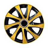 NRM Drift Extra 1 x Universal Radkappe 1x Stück aus hochwertigem Kunststoff (Gold/Schwarz, 14')