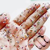 BelleVive 2000 Stück bunte Strass-Anhänger für Nagelkunst, mehrere Formen, Kristalle, flache Rückseite, Nagel-Edelsteine, 3D-Mini-Herz, Stern, Blume, Nagel-Diamanten, Nagel-Bastelarbeiten