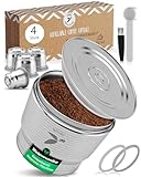 Wiederbefüllbare Kaffeekapsel aus Edelstahl zum Nachfüllen - Wiederverwendbare Refill-Kapsel für umweltbewusste Kaffee-Liebhaber kompatibel mit Nespresso-Maschinen + Kapselhalter | mahona