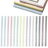 TRKETK 15 Stück Kunststoff-Bindekämme Farbig Binderücken Spulen Teilung 7 mm Bindegerät Spiralbindung 30 Löchern Binderöffner für Loseblattbinder for Document Notebook File Making