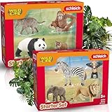SCHLEICH 42736 WILD Life Asien Starter-Set 42721 WILD Life Afrika Starter-Set - Spannende Abenteuer in den Wildniswelten!