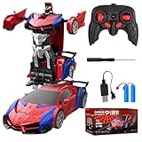 DAJASD Ferngesteuertes Auto Transformator mit Batterie Fernbedienung, 2,4GHz Spider Rc Auto 360°Drehung Transformator Ferngesteuertes Auto Spielzeug, RC Auto Roboter Geschenke Kinder 14+ Jahre