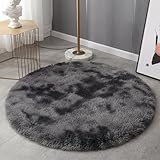 HARESLE Teppich Flauschig,Waschbar Teppich Wohnzimmer,Kleiner Teppiche Bettvorleger Schlafzimmer,Hochflor Teppiche Kinderzimmer,rutschfest Tepich Weich für Büro (Dunkelgrau,60cm/24 Zoll)